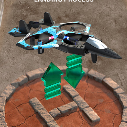 Camouflage Green 2.4G Remote Control Stunt Fighter Drone  - Manual Toss Launch, One-Key Operation for 360° Flip & Circular Flight, 3-Speed Adjustable Stable Quadcopter with Night Lights