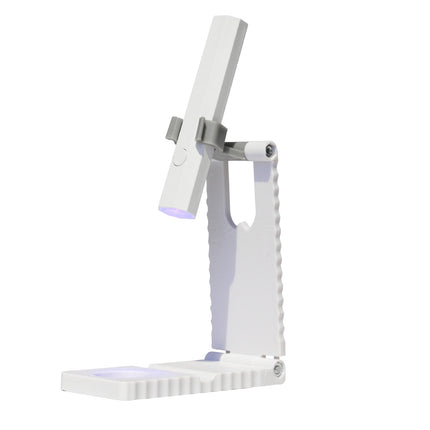 White Mini Handheld LED/UV Manicure Light with Digital Display & Fixed Stand - Portable One-Finger Curing Pen