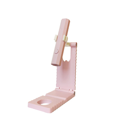 Pink Mini Handheld LED/UV Manicure Light with Digital Display & Fixed Stand - Portable One-Finger Curing Pen