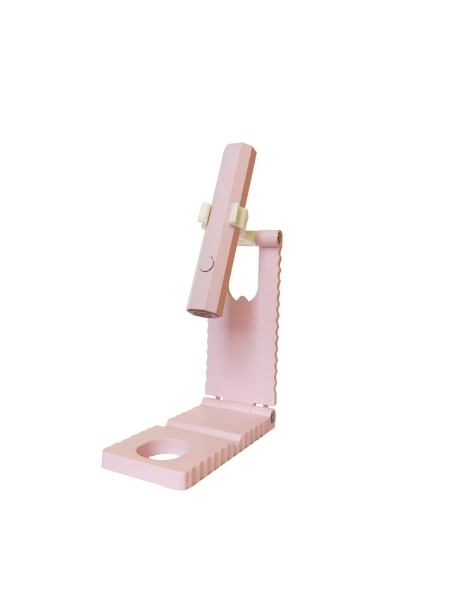Pink Mini Handheld LED/UV Manicure Light with Digital Display & Fixed Stand