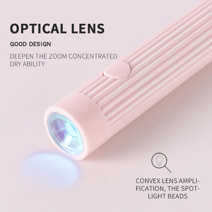 Gradient Red Mini Handheld LED/UV Manicure Light with Digital Display - Portable One-Finger Curing Pen
