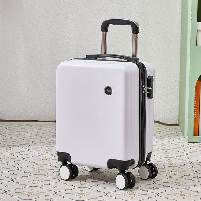White 14 Inch Lightweight Carry-on Luggage for heights over 1.6m
