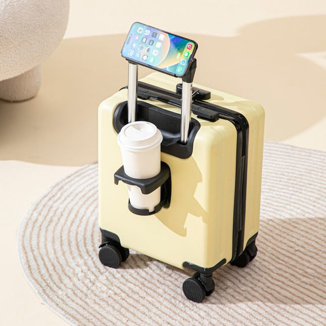 Yellow 14 Inch Lightweight Carry-on Luggage for heights under 1.6m