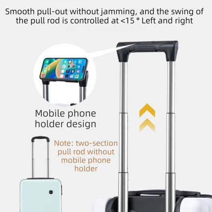 White 14 Inch Lightweight Carry-on Luggage for heights over 1.6m – design and finish