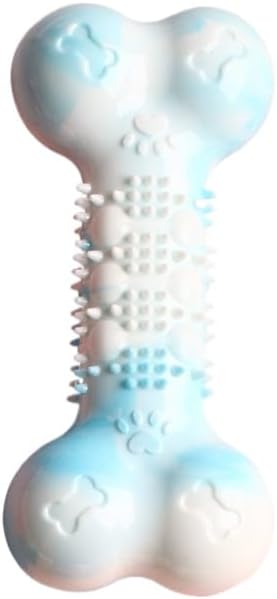 2-Pack Durable TPR Squeaky Dog Bone with Two-Tone Paw Print
