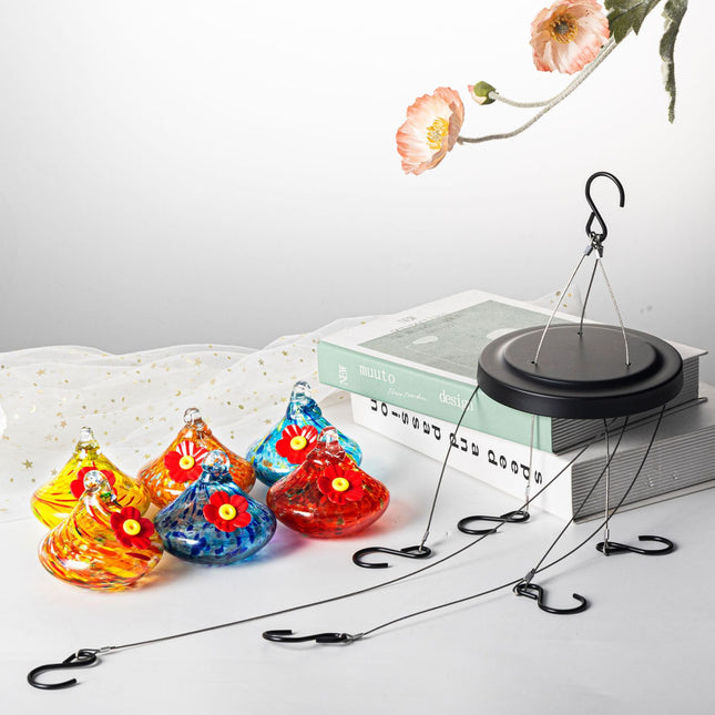 Outdoor Hand-Blown Glass Bird Feeder