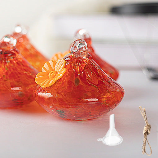 Outdoor Hand-Blown Glass Bird Feeder