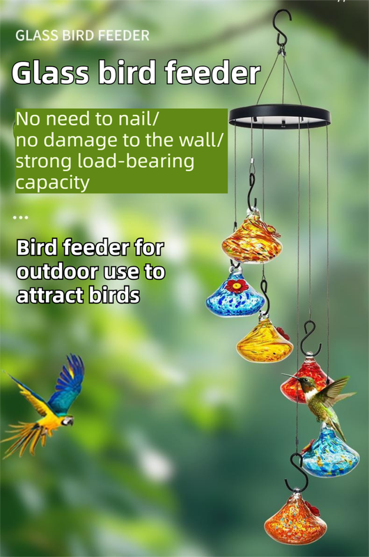 Outdoor Hand-Blown Glass Bird Feeder – product detail
