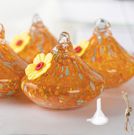 Outdoor Hand-Blown Glass Bird Feeder