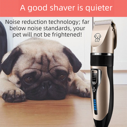 Black K5 Lightweight Pet Precision Grooming Clipper - USB Rechargable, Low Noise Dog & Cat Hair Trimmer with 5-Level Adjustable Titanium Ceramic Blade & 4*Guide Combs