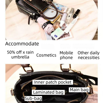 Caramel Trendy Vertical Square PU Leather Moto Crossbody Bag & Tote with 5-Pocket Organized Compartments & Adjustable Strap
