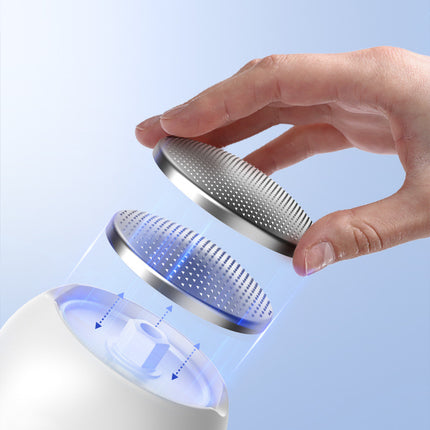 White A1 Compact Electric Foot Dead Skin and Callus Remover - IPX6 Pedicure Tool with 3-Speed Mode & Dual 360°Rotating Stainless Steel Heads