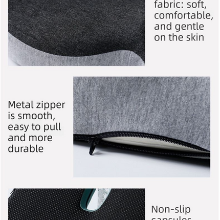 Grey Ergonomic Memory Foam Seat Cushion & Lumbar Support(44x42x32CM) - Relieves Sciatica & Corrects Posture with Breathable Cover