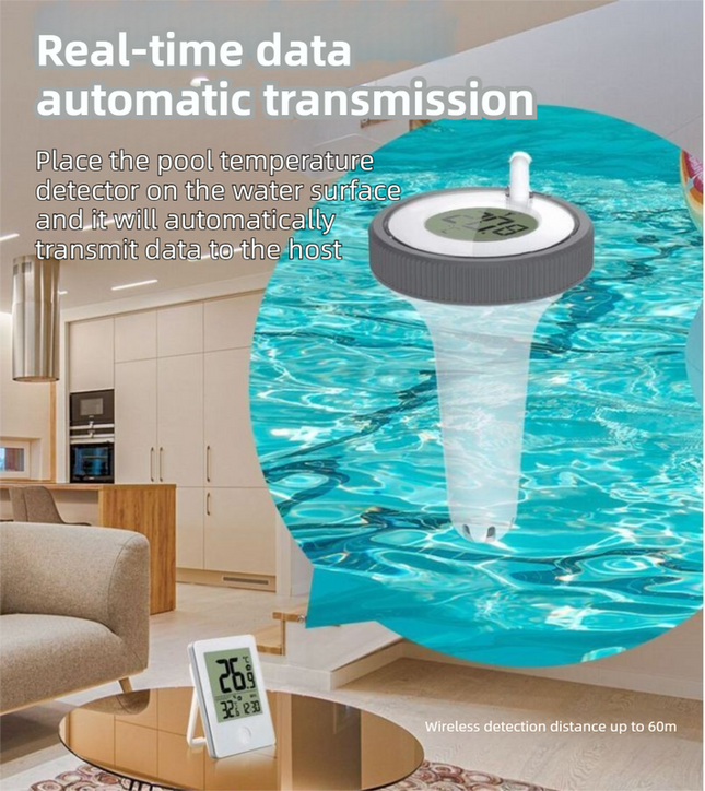 Wireless Pool Thermometer with Indoor Receiver(60M Range) – product detail