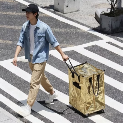 Black Portable Folding Shopping Trolley Bag(50x40x30CM) – product features
