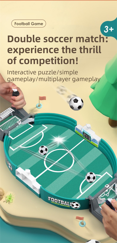 2-Player Large Interactive Tabletop Football Battle Toy for Kids & Adults with 6 Mini Soccer – product detail
