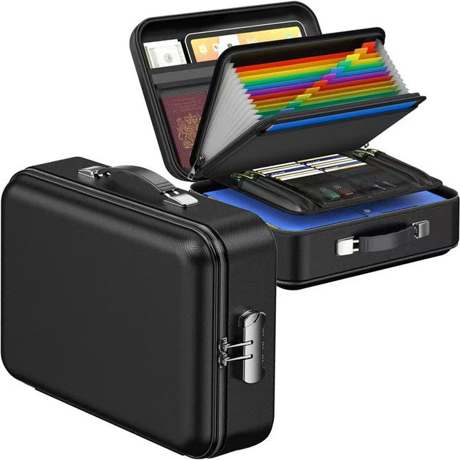 3-Layer Fireproof & Waterproof File Organizer Box(38x28x13CM) with Security V888-ELOSUNG42916