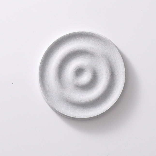 6-Pack Grey Instant Dry Diatomite Round Coaster Tray(10x10CM)