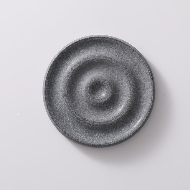 6-Pack Dark Grey Instant Dry Diatomite Round Coaster Tray(10x10CM)