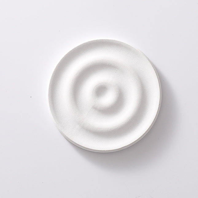 6-Pack White Instant Dry Diatomite Round Coaster Tray(10x10CM)