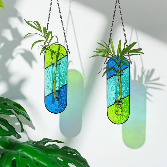 Handcrafted Colored Glass Hydroponic Test Tube Vase – product detail