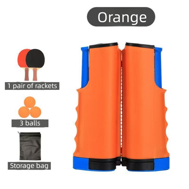 Orange Portable Table Tennis Set with 2 Paddles 3 Balls and Carry V888-ELOSUNG42929