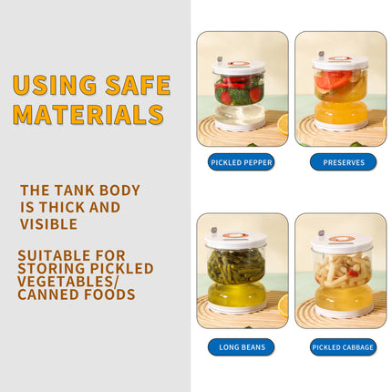 Food-Grade Pickle Hourglass Jar with Strainer Flip - 200ml Compact Kitchen Wet and Dry Separation Container for Olives, Jalapeños & Pickles