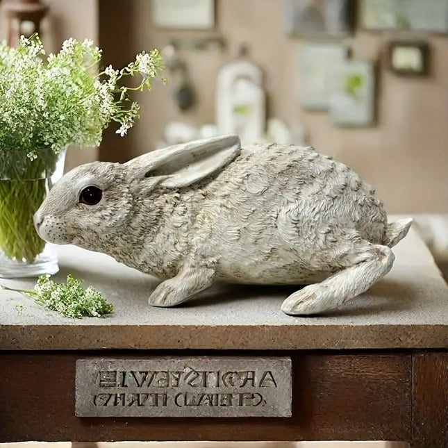Weather-Resistant Resin Rabbit Garden Statue