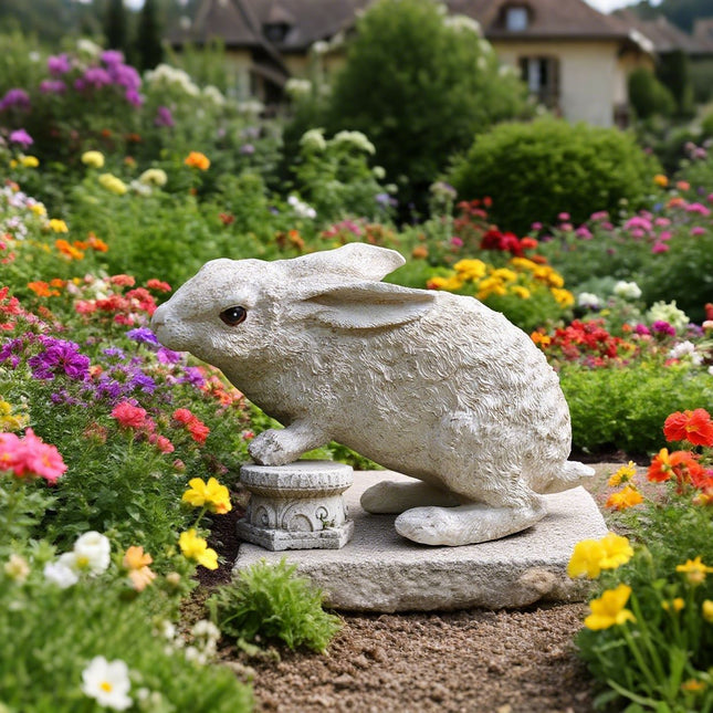 Weather-Resistant Resin Rabbit Garden Statue – product detail