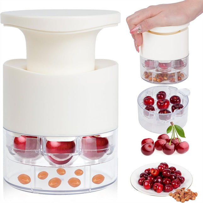 White Efficient 7-Hole Cherry Pitter Tool