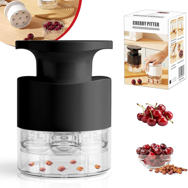 Black Efficient 7-Hole Cherry Pitter Tool