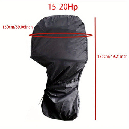 Heavy-Duty Full Marine Engine Coverage for 15-20HP - Waterproof & UV Resistant All-Weather Boat Engine Protector