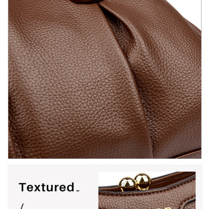 White Women's Premium Wear-Resistant Leather Shoulder Bag - Vintage Frame Kiss-Lock Handbag & Crossbody Satchel