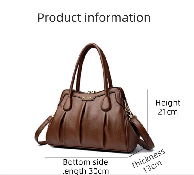 Wine Red Women's Premium Wear-Resistant Leather Shoulder Bag – product detail