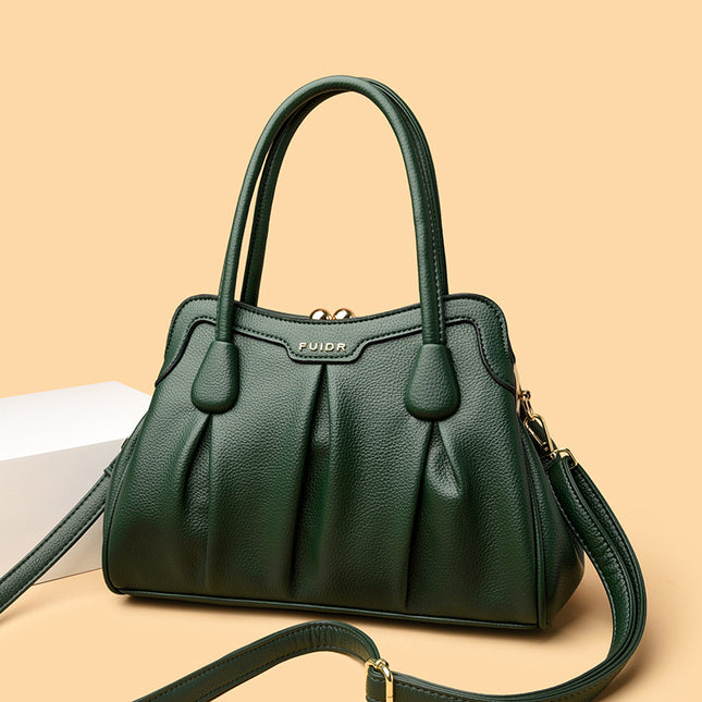 Green Women's Premium Wear-Resistant Leather Shoulder Bag