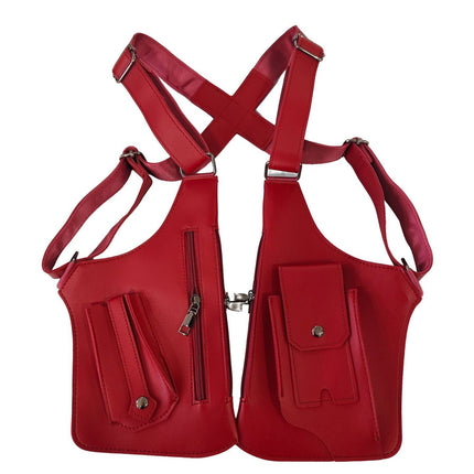 Red Multi-functional Expandable Men's Tactical Chest Rig Bag - Waterproof & Lightweight Retro Underarm Pack