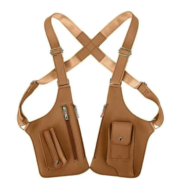 Brown Multi-functional Expandable Men's Tactical Chest Rig Bag