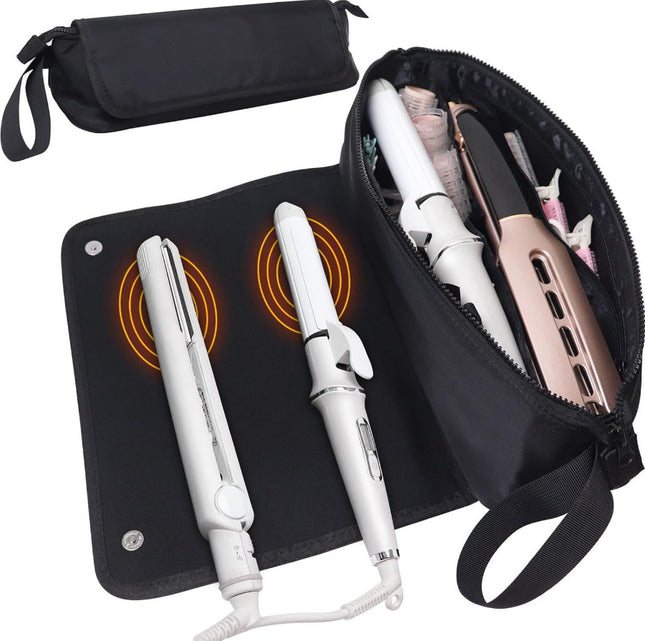 Purple Premium Insulated Roll-Up Travel Case for Hair Styling Tools & Blow Dryers with Muti-Pockets – product detail