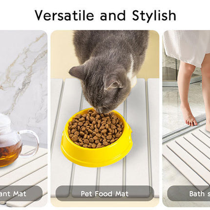 30x40cm Foldable Marble Pattern Kitchen Dish Drainer(Style 1) - Ultra-Absorbent Natural Stone Mat, Fast-Drying & Space-Saving