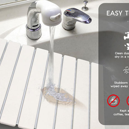 30x40cm Foldable Marble Pattern Kitchen Dish Drainer(Style 1) - Ultra-Absorbent Natural Stone Mat, Fast-Drying & Space-Saving