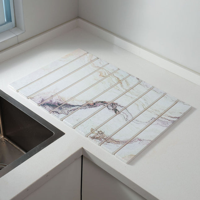 30x40cm Foldable Marble Pattern Kitchen Dish Drainer(Style 2)