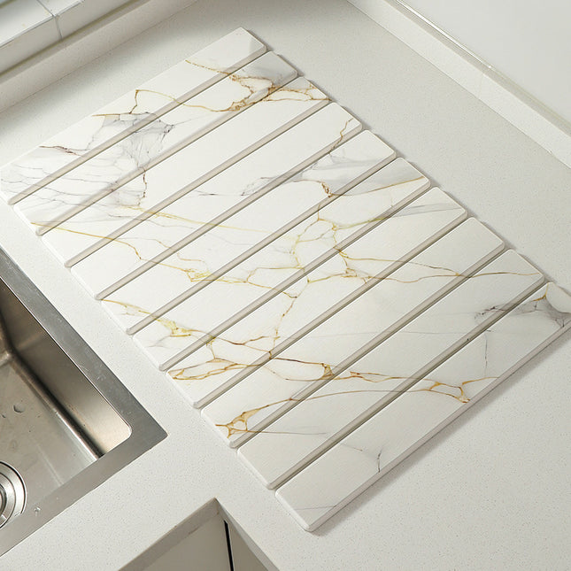 30x40cm Foldable Marble Pattern Kitchen Dish Drainer(Style 3)