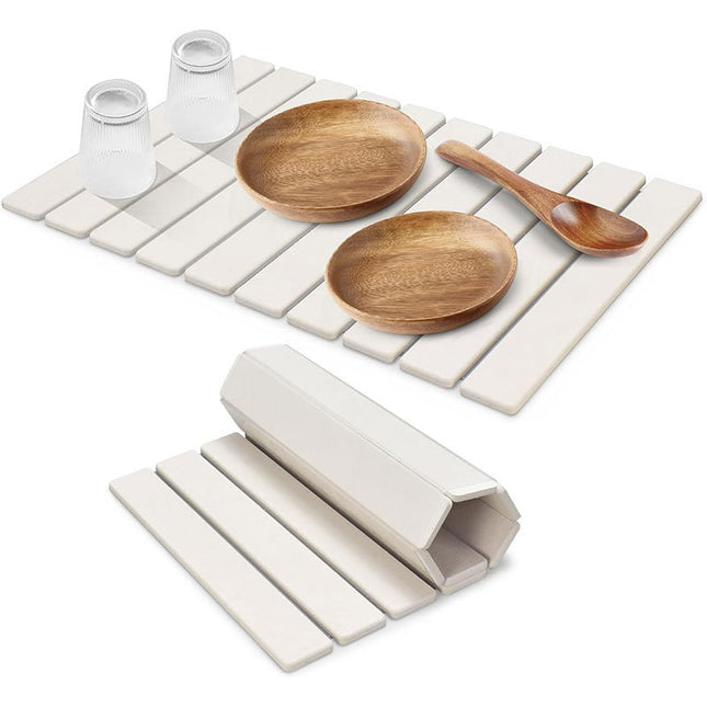 30x40cm Foldable Marble Pattern Kitchen Dish Drainer(Style 3) – product detail