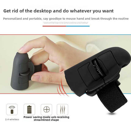 Black Wireless Finger Mouse Rechargeable 2.4G Ring Mouse for Laptop Tablet Smartphone Ergonomic Mini Mouse for Mobile Office and Travel Australian Lifestyle
