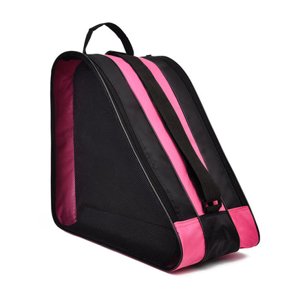 Pink 3-Compartment Roller Skate Bag Breathable Mesh Ice Skate Carrier with Adjustable Shoulder Strap for Kids and Adults Australian Sports Accessories