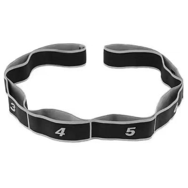 Grey 3 Pack Multi-Loop Yoga Stretching Strap with Numbered Sections 90cm Elastic Resistance Band