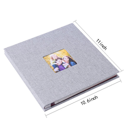 Orange Linen Self-Adhesive Photo Album DIY Scrapbook with Cover Window 11x10.6 Inch for Family Wedding Travel Memories Preservation Australian Home