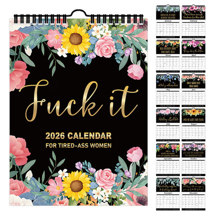 Exhausted women 2026 Wall Calendar 28.5 x 21 cm – Funny and Inspirational Designs for Home, Office, or Gift in Australia
