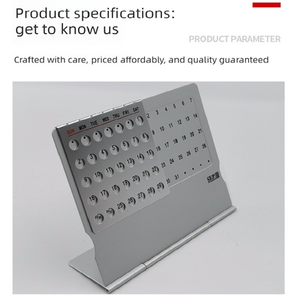 2-PCS Ultra-Thin Metal Desk Calendar – Durable Aluminum Perpetual Calendar for Office or Home Use in Australia