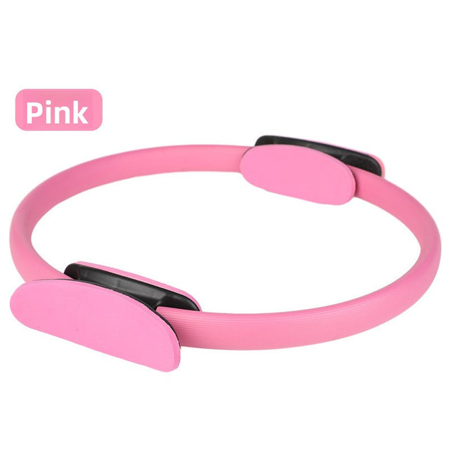 Pink Pilates Ring Exercise Tool High-Elasticity Yoga Ring for Core Strength Postpartum Recovery Glute